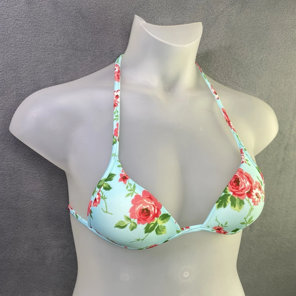 Bikini Agua Doce Brasileño Mujer S Azul Rojo Flores Parte Inferior Descarada 2 piezas Foto 2 de 4