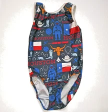 Plum Practicewear Gymnastics Leotard Houston Texas Theme Child Large CL