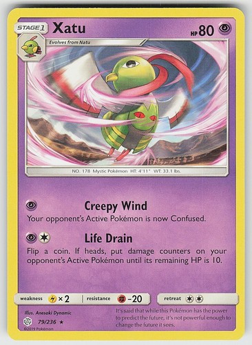 Xatu 79/236 Rare Cosmic Eclipse Pokemon NM