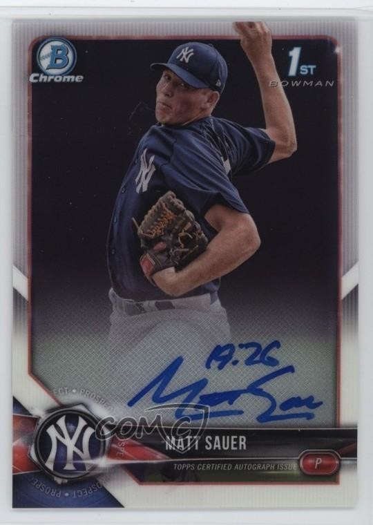 2018 Bowman Chrome Prospect Matt Sauer #CPA-MSA Auto 0w5h