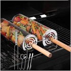 Stainless Steel BBQ Grill Baskets with Wooden Handle, 2-Piece Set,  — photo 2