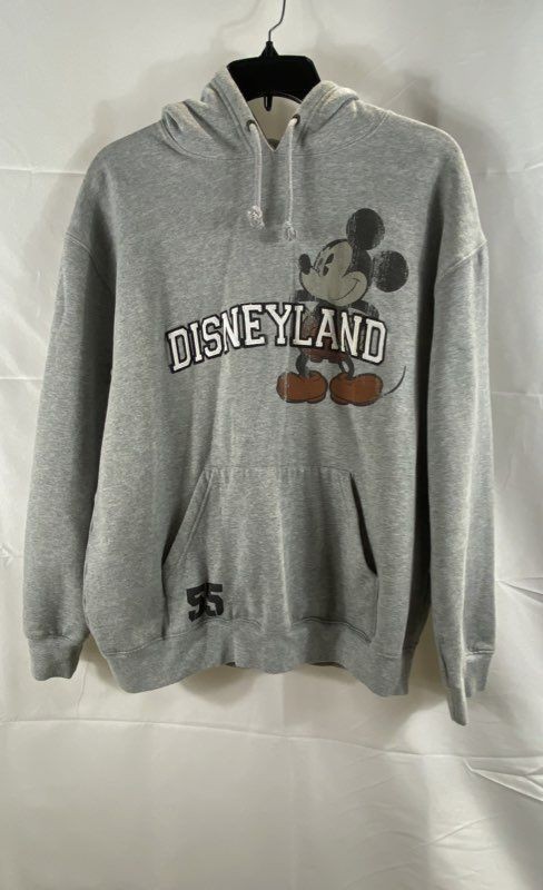 Disney Men's Disneyland Mickey Mouse Grey Graphic Pullover Hoodie Sz M