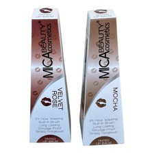 Mica Beauty Cosmetics Tinted Lip Balm Set Velvet Rose Mocha Hydrating Lip, 2pc