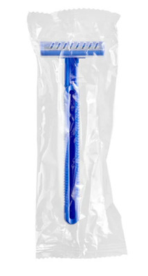 Novo 100 Packs Comfort Coated Essentials Blue Twin Blade Disposable Razor