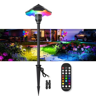 1-Pack RGBW Low Voltage Pathway Lights 3W 12-24V LED Landscape Lighting Outdo...