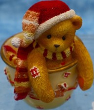 Cherished Teddies 1997 Christmas Bear In Mug Gingerbread Holiday Figurine