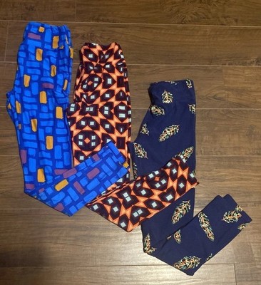 LuLaRoe Lot Of 3 Super Cool   Super Soft Super Comfy Leggings One Size EUC