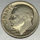 1950-D Roosevelt Dime - Circulated Condition - 90% Silver - US Coin - 2349