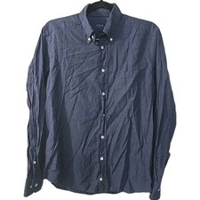 Eton Casual long sleeve shirt Slim Fit Navy Cotton Button Down Size Medium 15/40