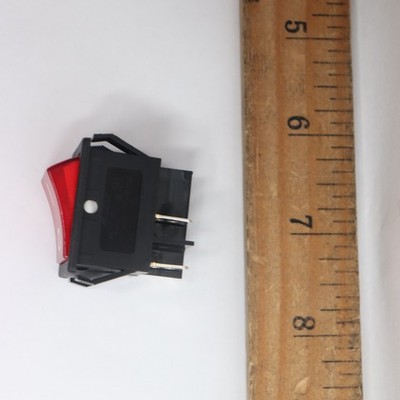 E-Switch Snap-In Rocker Switch 25 V Panel Mount R5BBLKREDFF2