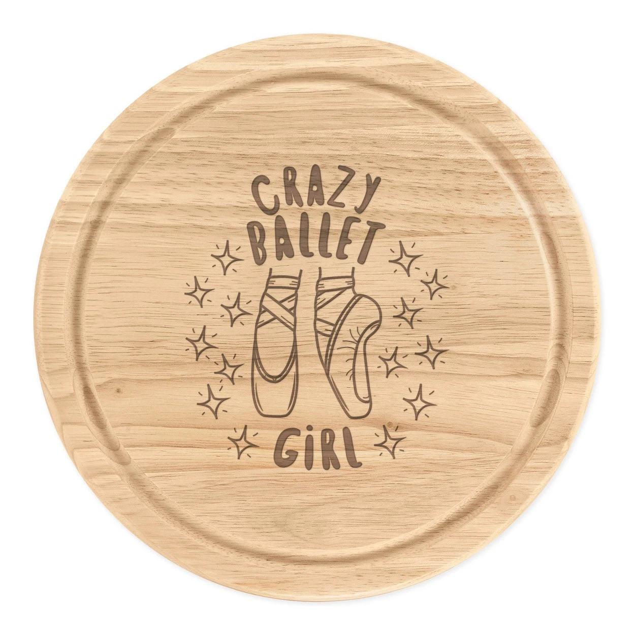 Crazy Ballet Girl Stars Round Chopping Cheese Board Ballerina Dancing Funny