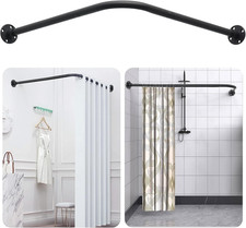 L Shaped Shower Curtain Rod,Adjustable Corner Shower Rod 23.6"-33.5"X23.6"-33.5"