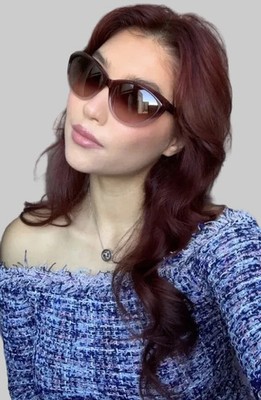 Authentic Tom Ford 59mm Violet Ombre Cat Eye Women's Sunglasses Ga .