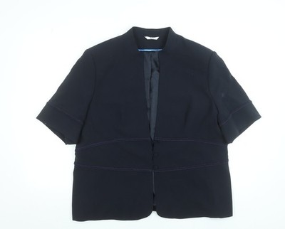 Klass Collection Blazer Damen Schwarz Größe 22 Kurzarm Kragenlos