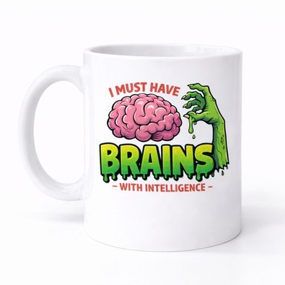 Lustige Tasse Kaffee Tee Tasse Geschenkidee Rude Mug Keramik I Must Have Brains M016
