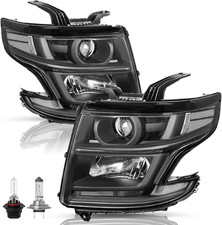 LED DRL Projector Headlights Assembly Compatible with 2015-2020 Chevy Tahoe Subu