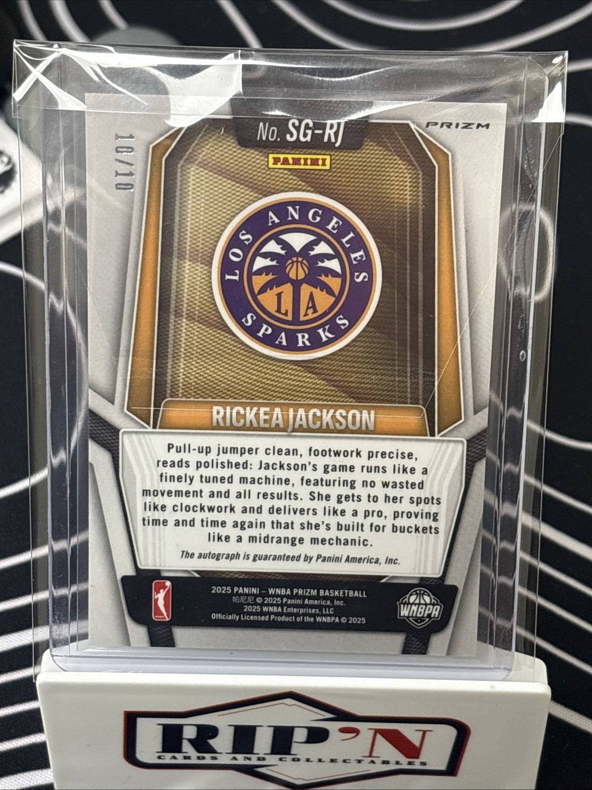 2025 Panini Prizm Rickea Jackson Auto Gold 10/10 #SG-RJ view 2