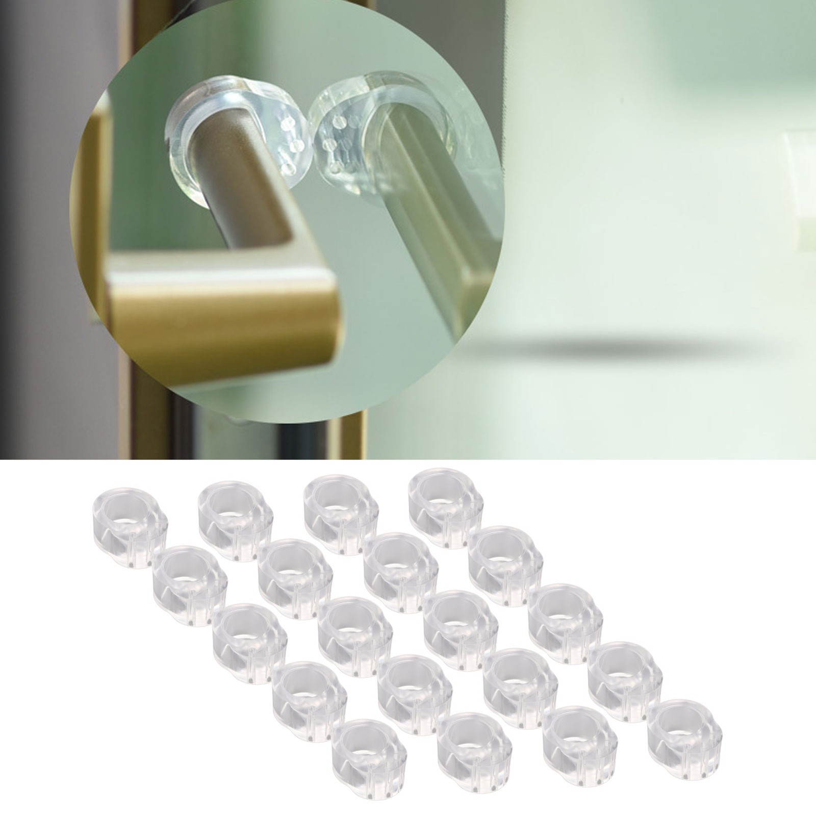 ༝20pcs Door Handle Buffer PVC Anticollision Transparent Doorknob Bumper For