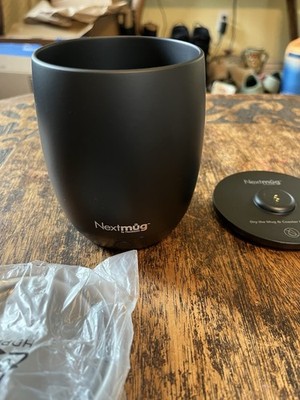 Nextmug Black Temperature-Controlled Self-Heating Coffee Mug; 14oz