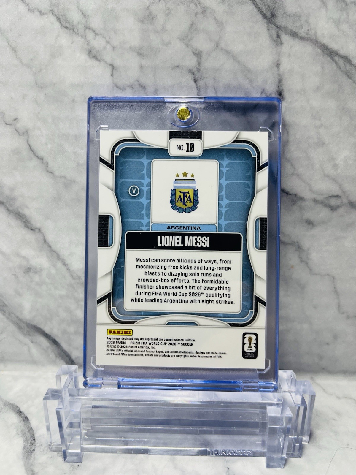 2026 Panini Prizm Fifa World Cup Lionel Messi Image Variation SSP #10 Argentina view 3