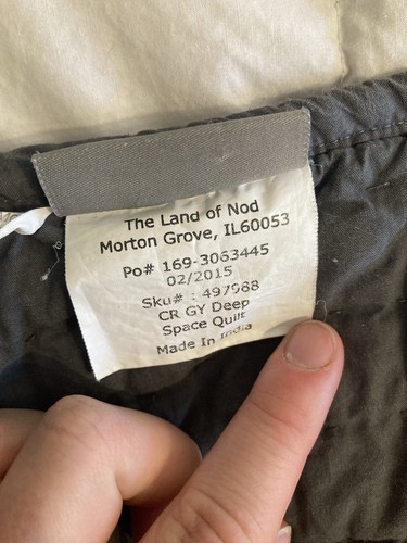 Land Of Nod Deep Space Baby Quilt Nursery Astronomy Blanket Solar System Grey - Picture 6 of 9