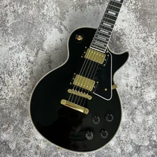 Black Beauty Custom 6 String Electric Guitar Solid Body Gold H-H Pickup Hardware