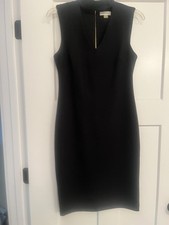 Calvin Klein Black Sleeveless Dress Cut Out V Neck Size 4