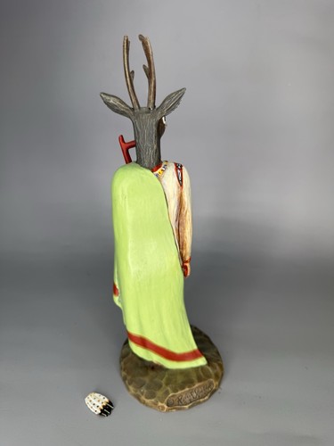 Robert Shields “Deer Shaman” Sculpture – Signed 2002 🦌✨ - Picture 5 of 7