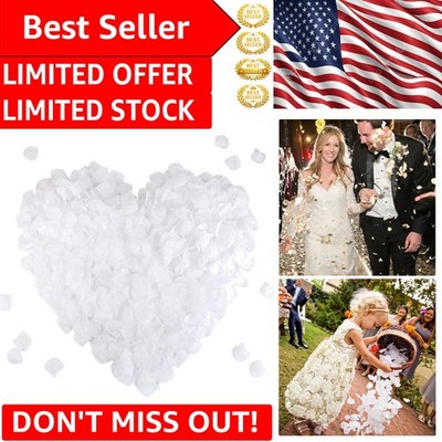 Realistic 2200 PCS White Silk Rose Petals - Ideal for Weddings & Events