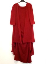 CHRISTMAS PARTY  RED DRESS AND JACKET EVENING & OCCASIONS DRESS SIZE  16