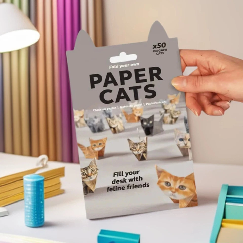 DIY Paper Cats - 50 Sheets DIY Origami Paper to Fold Cute Animal Cat Figures - image 4 of 4