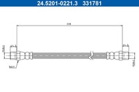 Bremsschlauch ATE 24.5201-0221.3 FüR Mercedes Heckflosse W110 Klasse W108 W109