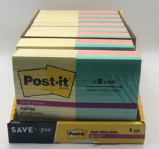 Post-it Super Sticky Notes 4x6 6400 Sheets Multi Color 8x Packs Office NEW