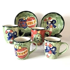Studio 33 Christmas Mugs 24oz & Pasta Bowls 8.5” Hand Painted Holiday Pick One