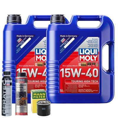 Motoröl 15W40 LIQUI MOLY Touring High Tech 10L +MANN Ölfilter +Spülung +Cera Tec