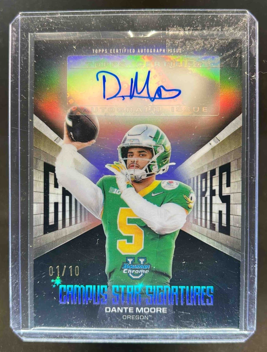 2025 Bowman Chrome U Dante Moore Campus Star Signature Black Refractor Auto #/10