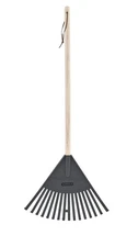 3 Kids Rakes w/Hardwood Handle & Durable Plastic Head - Sweep Leaves & Garden
