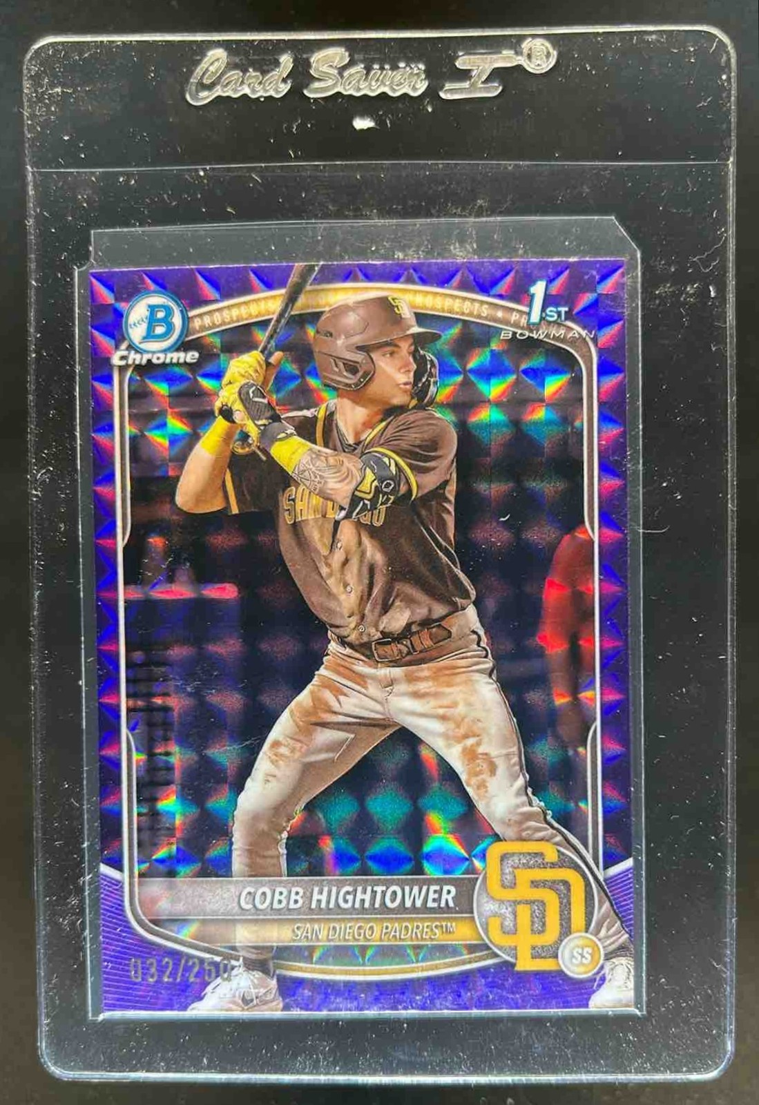 2025 Bowman Cobb Hightower Chrome Purple Geometric Refractor 1st #32/250