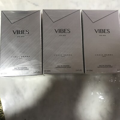 Lot Of 3 Louis Varel Vibes For Men Edt 100ml New Sealed Rare Discontinued