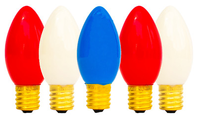C7 4th of July Holiday Lights Red White Blue Solid Ceramic 25 Replacement Blubs