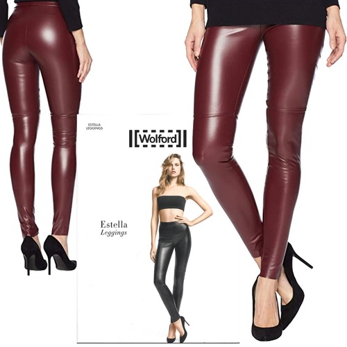 Leggings Wolford Estella T. 34 • merlot... Cuero vegano / cómodo resaltado - Imagen 13 de 13