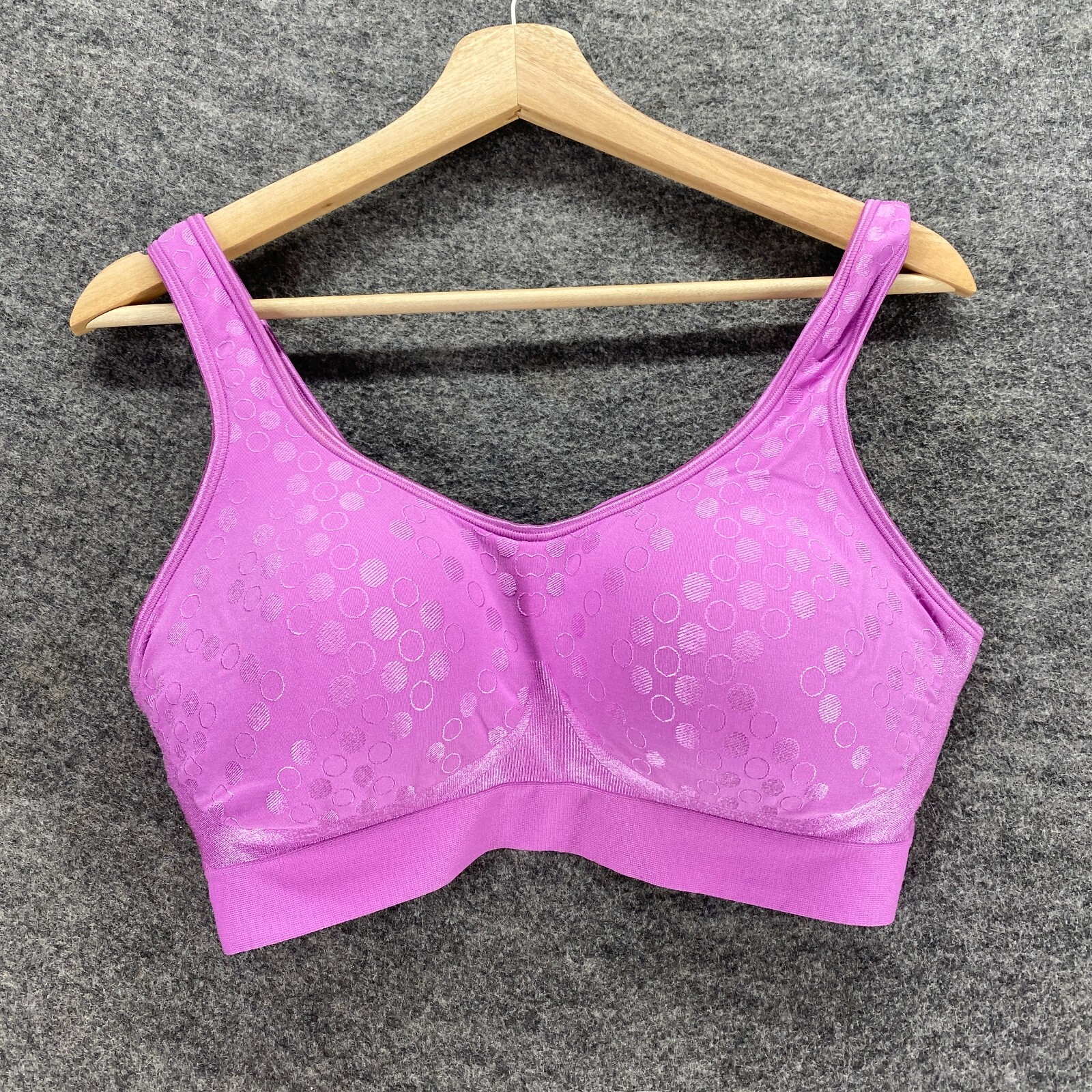 Bali Bralette Bra Women 2XL Purple Polka Dot Wireless Push Up Opaque Casual-image