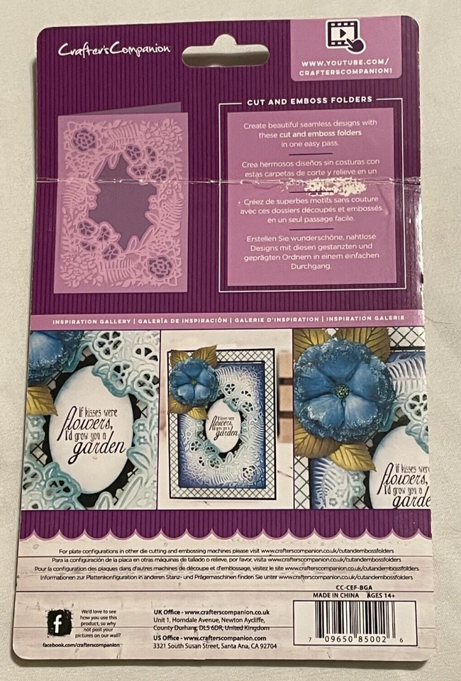 NUEVO Carpeta de corte y relieve Crafters Companion JARDÍN BOTÁNICO 4,25 x 5,5 pulgadas Foto 4 de 4