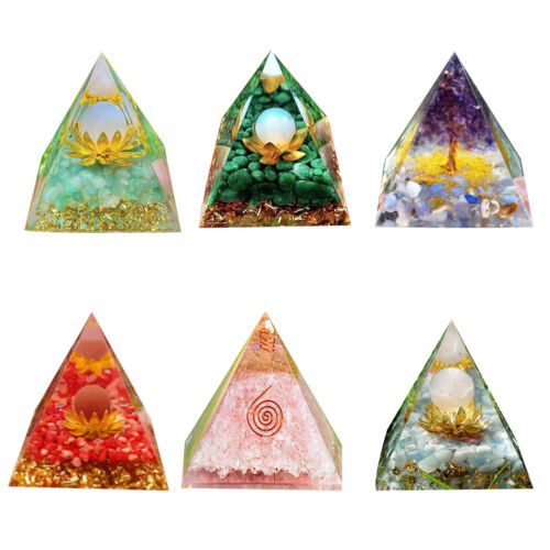 Crystal Pyramid Meditation Healing Home Bedroom Table Decoration Figurine Gifts