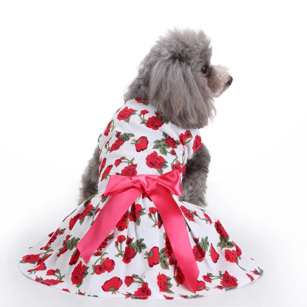 VETEMENTS Vestiti per cani con fiori da sposa vestiti per cani di piccola taglia con fiocco gonna per cani animali domestici