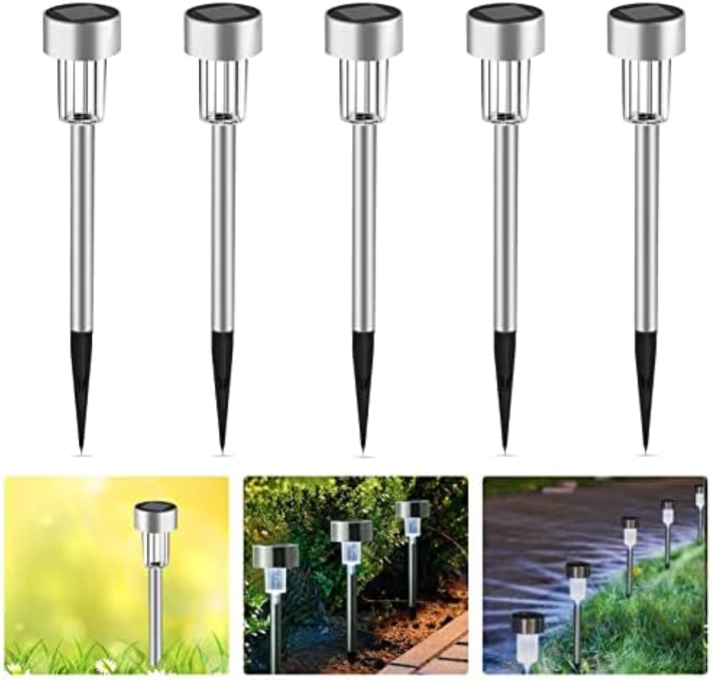 Lampade Solari Giardino LED Faretti Esterno da Terra Illuminazione Pathway Luci