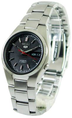 Seiko 5 Automatic Textured Black Dial Day/Date 21 Jewels SNK607K1 30M Mens Watch