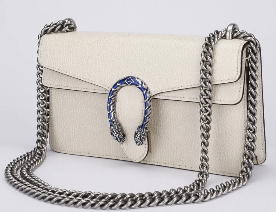 White Leather Dionysus Mini Chain Bag