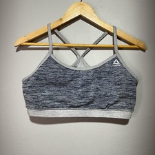 Reebok Reversible Strappy Sports Bra Women s Medium Support Size L Heather Blue