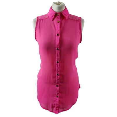 Jane Norman Womens Sleeveless Shirt Blouse Pink Size Floral